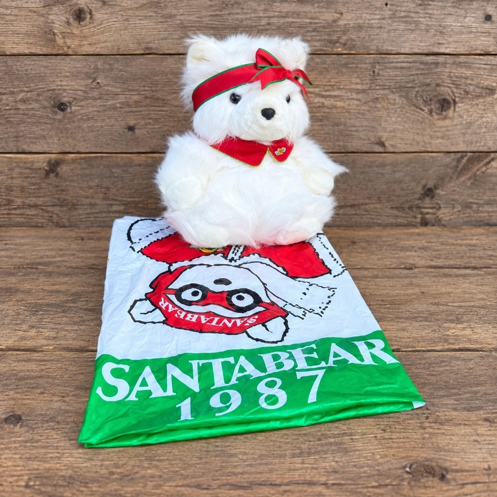 Dayton Hudson Miss Santabear 1987 Vintage Plush Original Gift Bag Hang Tag